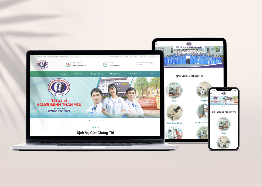 Building a website system for Phu Tho Provincial Traditional Medicine and Rehabilitation Hospital.